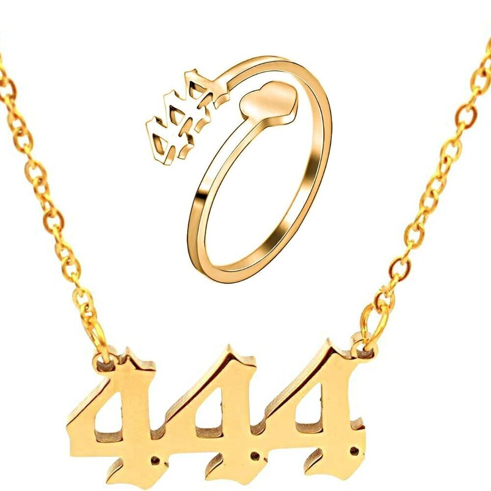 Stylish Angel Number Pendant - Dainty Gold 111 222 333 444 555 666 777